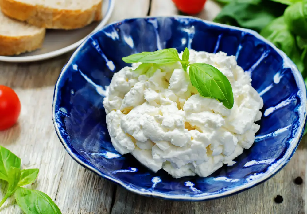 ricotta cheese served on dining